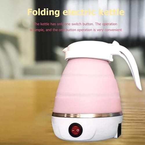 Mini Foldable Electric Kettle Collapsible Kettle Portable Suitable for Home Travel and Camping (Pink) — view 5