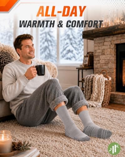 Niofind Mens Bamboo Thermal Socks, 6 Pairs Full Cushioned Breathable Socks — view 6