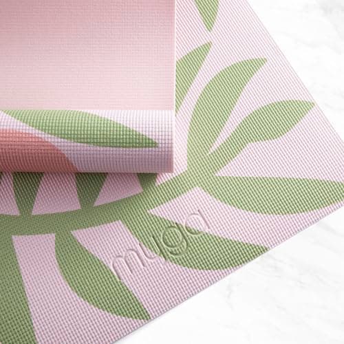 Myga Printed Yoga Mat - 6mm Thick Non-Slip Exercise Mat for Yoga, Pilates, Meditation and Fitness - Lightweight Travel Yoga Mat for Men and Women - Choice of Design (Gumamela) — view 6