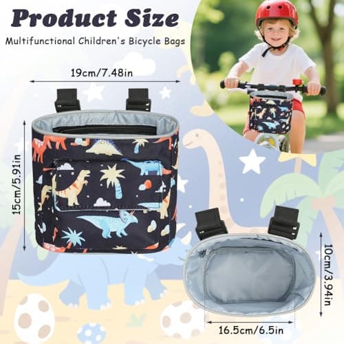 Flintronic Kids Bike Basket, Waterproof Bicycle Handlebar Bag, Detachable Bicycle Basket for Balance Bike — view 2