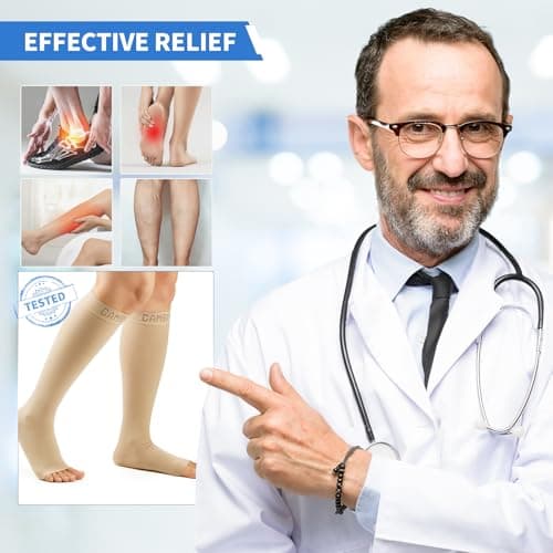 CAMBIVO Compression Socks for Women & Men, Open Toe, 20-30 mmHg — view 6