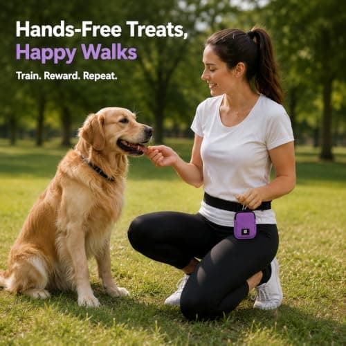 Waterproof Dog Training Pouch with Spill-Proof Zip Closure - Lightweight Foldable Waist Bag for Outdoor Pet Treats and Snacks Storage, Durable Adjustable Belt and Carabiner for Hands-Free Carrying — view 4