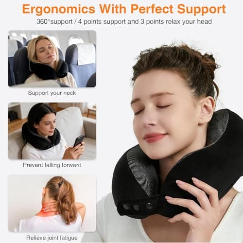 YAWAHOME Travel Pillow for Airplane, Memory Foam Neck Pillow for Travel — view 5