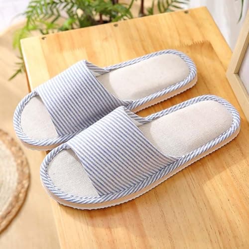 Open Toe Spa Slippers For Women, Ladies Memory Foam Breathable Sliders Portable Travel Slippers Soft Bedroom Hotel Reusable Anti-Slip Indoor House Slipper Soles for Guests Travel Home Hotel Use — view 2