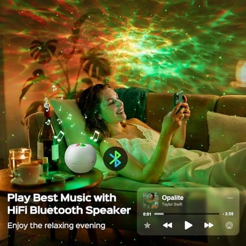 PIKOY Galaxy Projector,15 Colors,Gifts Girl&Women&Boy,Birthday,White Noise — view 4