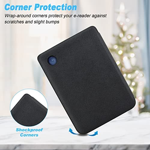 DMLuna Case for Kobo Clara Colour / Clara BW / Clara 2E 6"eReader, Ultra Slim Lightweight Folio Premium PU Leather Protective Cover with Auto Sleep/Wake Function, Black — view 4