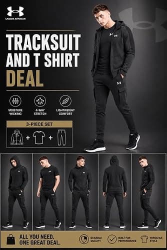 Under Armour Men's 3-Piece Tracksuit & T-Shirt Bundle Set — view 5