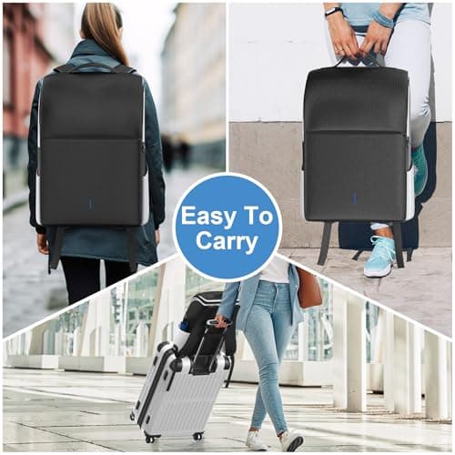 Rysker PS5/ Slim/ Pro Console Backpack, PS5 Travel Bag with Full Protection, Large Capacity PS5 Carry Bag, PS Portal, Laptop, Game Card, PlayStation 5 Backpack with 3 Cable Pockets-White — view 6