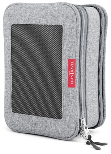 LeanTravel Compression Packing Cubes Luggage Organizers (3) Set Grey