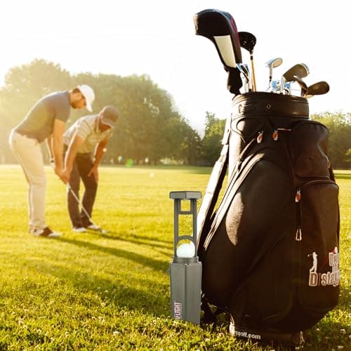 Clean Flight Premium Golf Ball Washer - Portable Cleaner for Golf Bag or Cart - Ladies Golf Best Golf Accessories Gifts for Men & Women (Washer -1 Pack Grey with Pink) — view 3