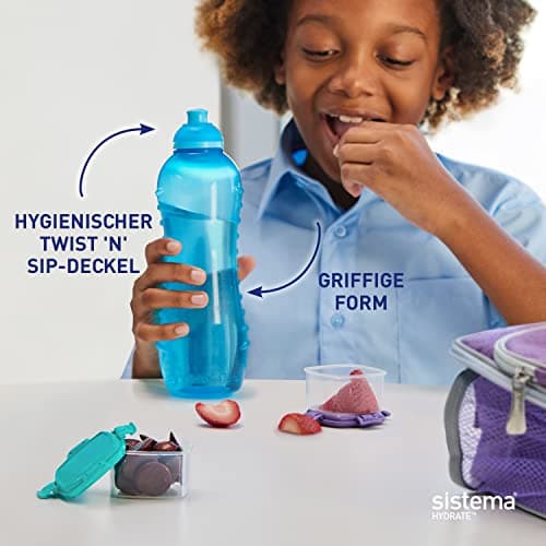 Sistema Twist 'n' Sip Squeeze Kids Water Bottle | Leakproof Water Bottle | 330 ml | Assorted Colours — view 4