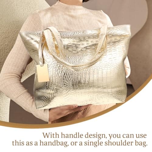 CALLARON Pattern Handbag Large Capacity Pu Tote Bag for Women Shoulder Bag with Handle for Shopping Work Travel 16.93X11.81X4.72In — view 2