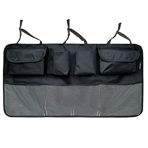 Hillington Car Backseat Storage Bag With Pockets And Fastening Flip Cover Waterproof Collapsible Foldable Multiple Pockets Shopping Cleaning Tidy Trunk Organiser Kick Mat