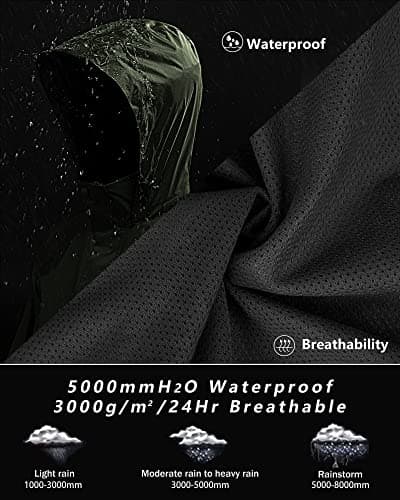 33,000ft Men's Waterproof Rainsuit Packable Rain Set with Reflective Strips — view 3