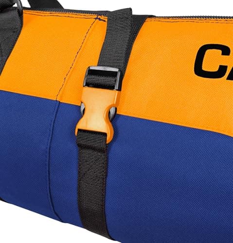 BRUBAKER Carver Pro Ski Bag - Padded Ski Bag for 1 Pair of Skis and Poles - Tear-Resistant & Robust - Ski Bag Blue Orange - Ski Cover with Two-Way Zip - 190 cm — view 4