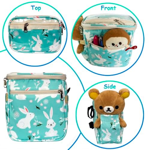 Hamkaw Kids Bicycle Basket Bike Handlebar Bag Organizer, Children's Front Bike Decoration Accessory for Girls & Boys, Kid Bike Bag Fits for Balance Bike, Tricycle, Scooter (Bunny) — view 3