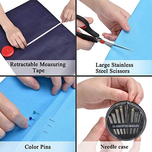 Sewing Kit,184 Pcs Premium Large Sewing Supplies with PU Case,38 XL Thread Spools,Scissors,Thimble,Threader,Needle,Suitable for Traveller,Adults,Kids,Beginner,Emergency,DIY and Home Button Repair Kit — view 5