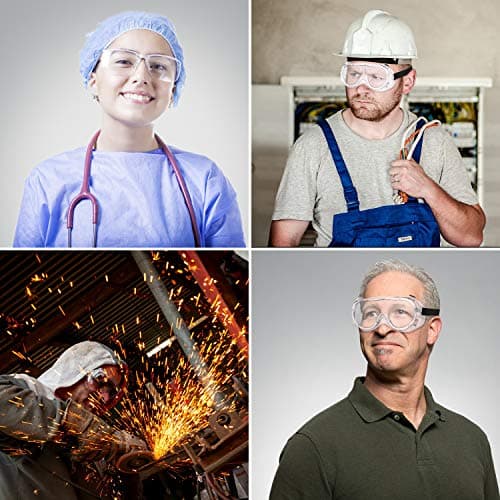Frienda 6 Pack Safety Goggles for Work Protective Vent Safety Glasses Anti-fog Chemical Splash Resistant Goggle Clear Adjustable Goggles for Home Lab Workplace Eye Protection — view 4