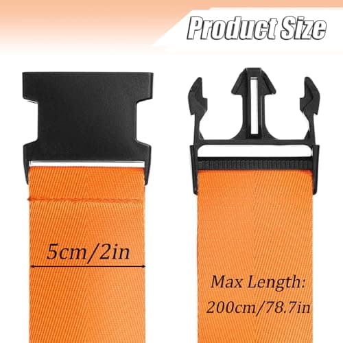 2 Pcs Luggage Straps Suitcase Straps Personalised Adjustable Case Strap for Suitcase, Luggage Belt with Quick Release Buckle, Travelling Luggage Accessories (orange) — view 2