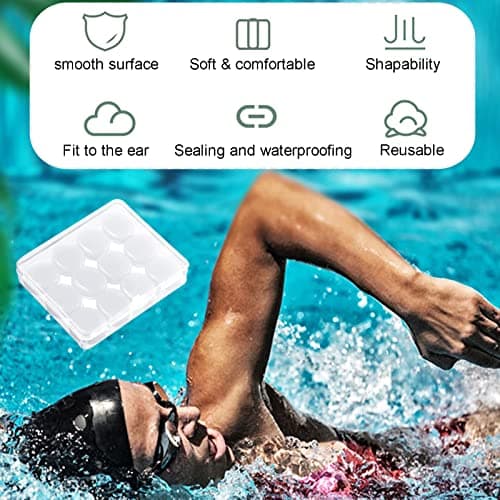 TingDongWei 12 Pack Reusable Silicone Ear Plugs (White) — view 3