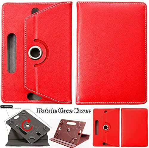 DV 10inch Tablet Case Cover - Universal Leather Stand Case Folio Cover Magic Leather 360° Rotating Case Fits for ALL 10" Inch & 10.1" Inch Android Tablets tab (Red) — view 2