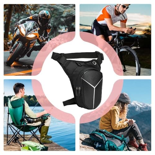 Motorcycle Leg Pocket - Waterproof Thigh Pocket with Adjustable Straps | Quick Release Storage | High Capacity PU EVA Travel Bag for Tour Commuting Outdoor Adventure Accessories — view 3