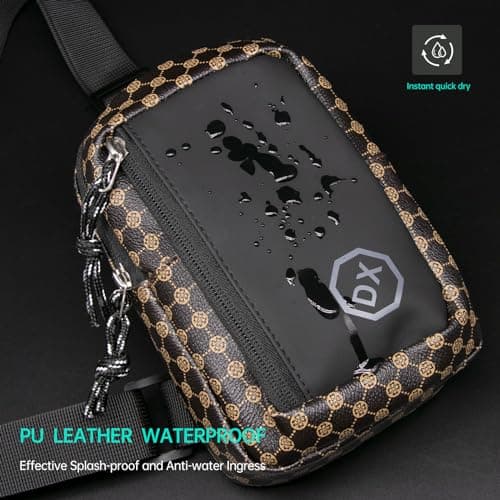 Long Keeper Small Sling Bag Chest Bag Vegan Leather Cross Body Shoulder Bag for Men Women Mini Crossbody Phone Bag Waterproof Travel Outdoor Small Man Bag — view 6