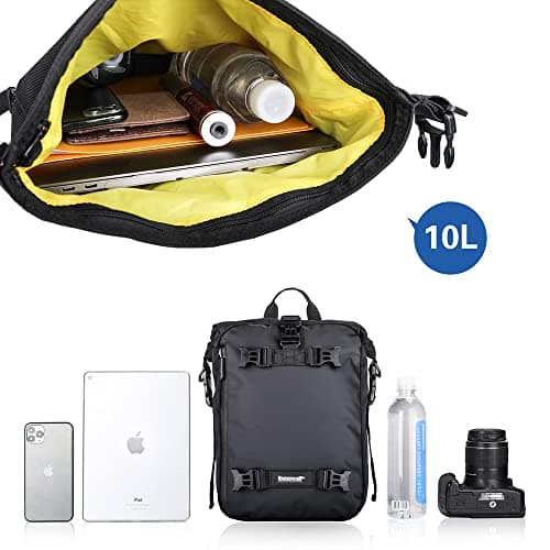 Rhinowalk Motor Pannier Bag 10L Multifunctional Waterproof Rear Rack Trunk Motorcycle Seat Bag Motorbike Saddle Bag Professional Motor Accessories-Black — view 3