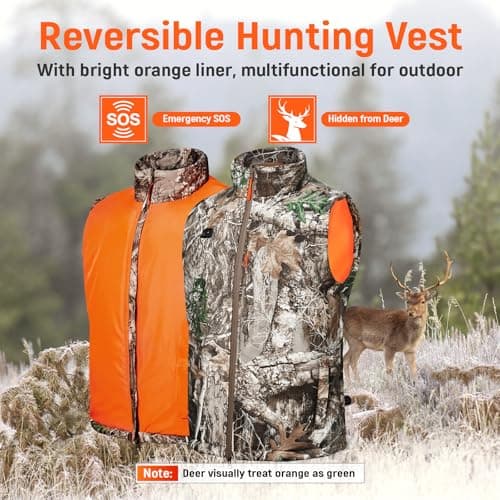 LANCERGEARS Rechargeable Heating Vests with Battery Pack - Winter Hunting Heating Vest, for Hunting, Skiing, Golfing & Hiking, Camo, L — view 3