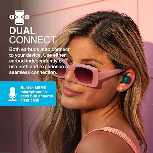 JLab Go Air Pop+ True Wireless Earbuds with Mic - Bluetooth, Teal — view 5