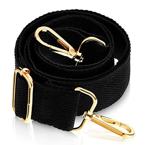 Weewooday Adjustable Bag Strap Replacement Gold Hardware, Black