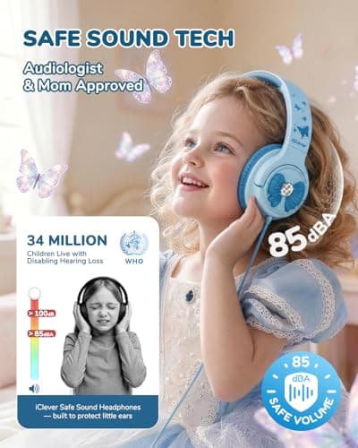 iClever Kids Headphones Wired 3.5mm, Boys Girls Headphones for Kids — view 2