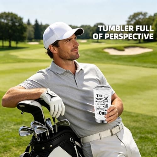 Gifts for Golfers - Funny Golf Ideas for Men Dad Husband Boyfriend Grandpa - 20oz Insulated Stainless Steel Golf Coffee Travel Mug Tumbler Cup - Birthday Valentine Fathers Day White Elephant Christmas — view 3