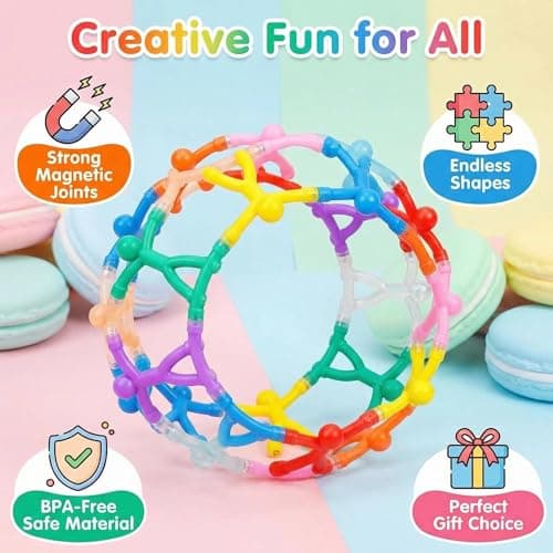 SiumPklay Magnetic Fidget Travel Toys for Kids - 12 Pc Mini Man Magnet Set with Hands & Feet Magnets in 10 Colours, Fun Sensory Toys, Fridge & Whiteboard Magnets, Durable 2.75" Inch Gifts — view 3