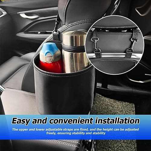 BESULEN Car Seat Side Large Cup Holder, Hanging Storage Bag for Drink Water Bottle Baby Stuff, Multi-Functional Auto Organizer with Waterproof Liner, Universal Car Accessories Road Trip Essentials — view 4