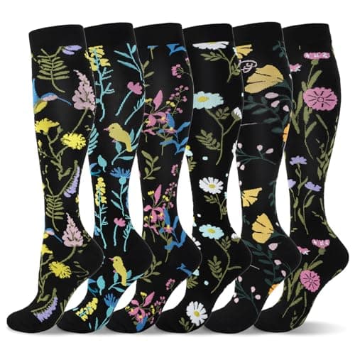 LEOSTEP Compression Socks 6 Pairs for Women Men, 20-30mmHg Support