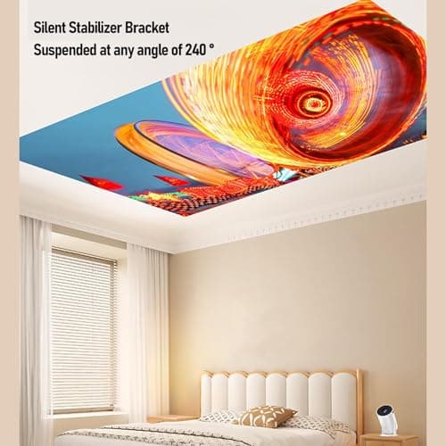 XUMIUZIY Mini Projector with WiFi, 50 ANSI Home Theater Movie Projector with Surround Sound Speaker, 240° Rotatable, Manual Focus, Electronic Keystone, HDMI/USB/AUX Ports — view 4