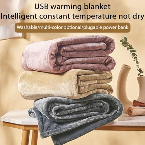 Cordless Heated Blanket,USB Rechargeable Cordless Heated Blanket, Portable USB Powered H-eated B-lanket,H-eated Throw B-lanket,Washable Electric Throw,For Family,Nap,Travel — view 5
