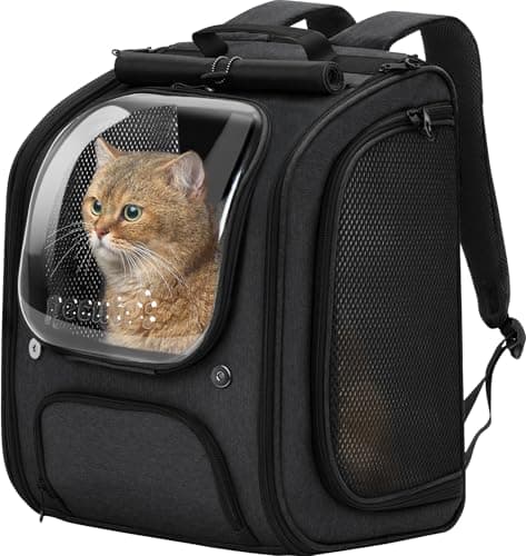 pecute Cat Backpack Large Space, Cat Carrier Backpack Bubble, Black