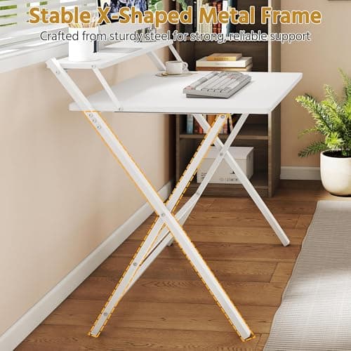 Yaheetech Foldable Desk with Monitor Stand 80 cm — view 4