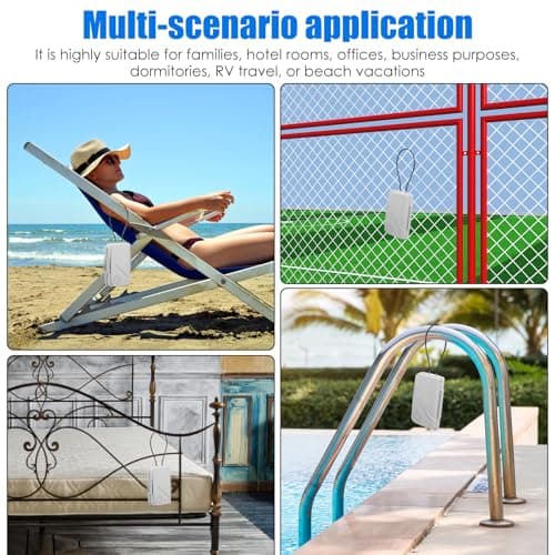 Portable Combination Lock Box Resettable 4 Digit Waterproof Code Lock Box Compact Travel Cash Security Case w/Removable Steel Cable for Travel Hotel Beach — view 6