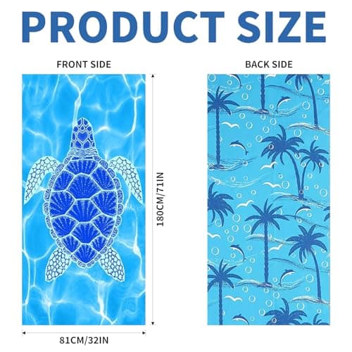 Beach Towels, 2 Pack 180 x 80 cm Microfibre Towels, for Travel, Thin Design — view 2