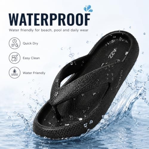 A2Z Women EVA Flip Flops Lightweight - Slider LDS 1304 Black 7/8 UK — view 4
