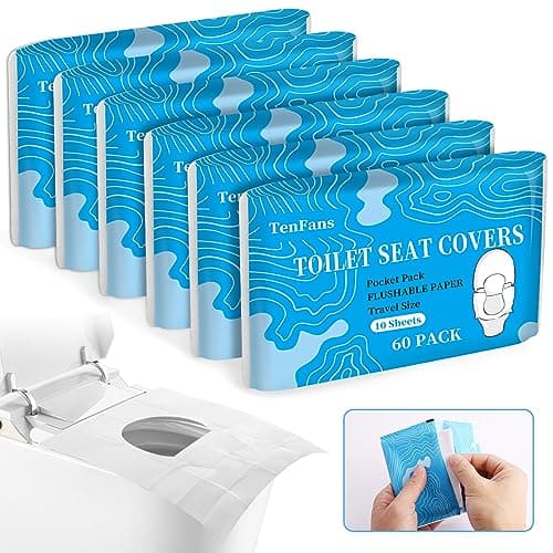 Toilet Seat Covers (60 Pack), XL Flushable and Biodegradable Paper
