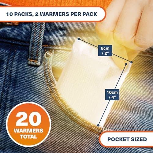 Bramble - Reusable Hand Warmers (10 Pairs, 20 Total) - Air Activated Pocket Warmers with Resealable Pouch - Warm in Minutes & Odour-Free - 8 Hours of Heat across multiple uses — view 4