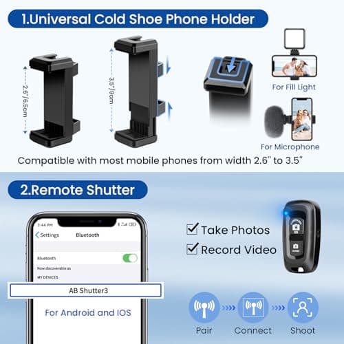 Victiv 67'' Tripod for iPhone, Lightweight Camera & Phone Tripod for Travel — view 4