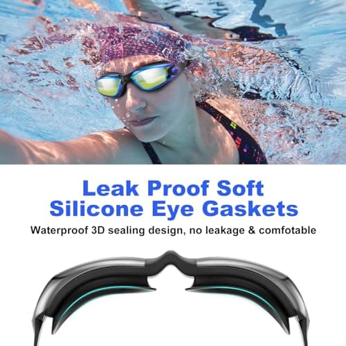 Yomisee Swimming Goggles 2 Pack, Swim Goggles with Nose Clip & Earplugs Anti Fog No Leaking Clear Vision for Adult Women Men — view 6