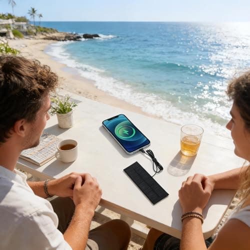 Portable 5W Solar Charger 5V USB C, Solar Panel for Phone Power Bank — view 3