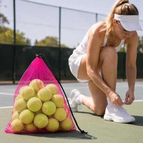 6 Pcs Mesh Drawstring Bags 17x14 Inch, Breathable Nylon Net Storage Bags — view 6