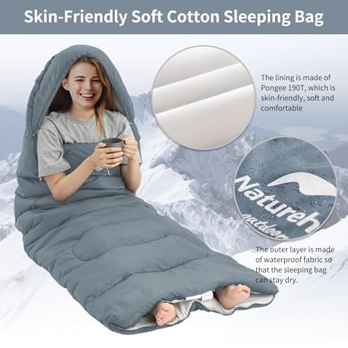 Naturehike Sleeping Bag for Adult, Combine Double Sleeping Bag, Oversized 220×85cm,L and R,3 Season, Ultralight Lightweight Compact with Compression Bag — view 6